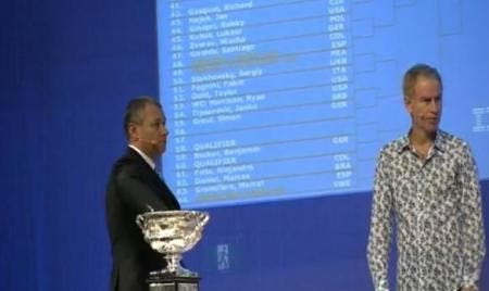 Australian Open, McEnroe durante il sorteggio