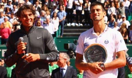 Nadal e Djokovic durante la premiazione (Photo by Clive Brunskill/Getty Images)