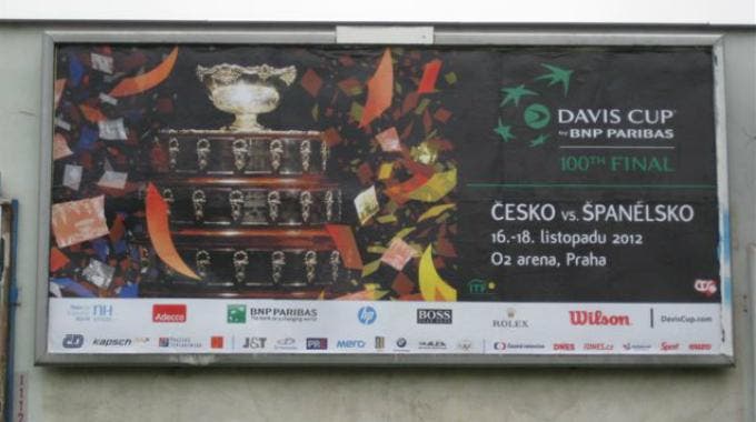 I manifesti per la finale di Coppa Davis a Praga