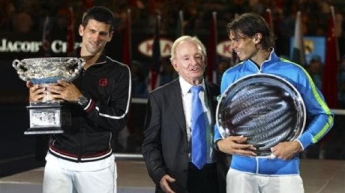 Djokovic, Laver e Nadal dopo la finale dello scorso anno