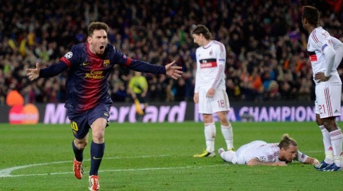 Leo Messi esulta: i suoi due goal hanno dato il via alla remuntada del Barcellona