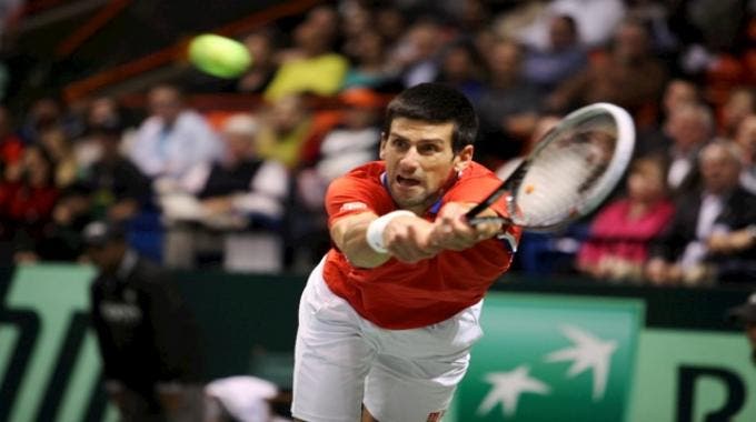 Djokovic against Isner in 2013 Davis Cup USA v Serbia