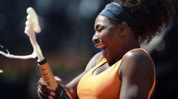 Serena Williams festeggia la vittoria degli Internazionali 2013