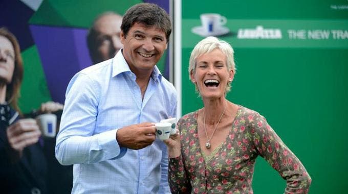 Judy Murray con Toni Nadal allo stand Lavazza a Wimbledon