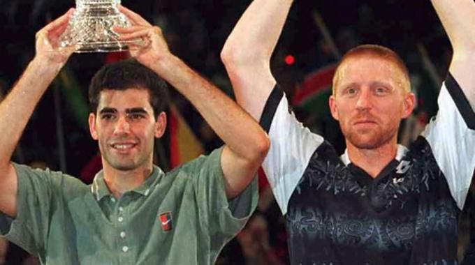 Pete Sampras e Boris Becker, protagonisti della finale 1996 del Masters