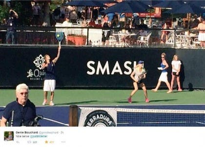 Eugenie-Bouchard-playing-tennis-with-Justin-Bieber