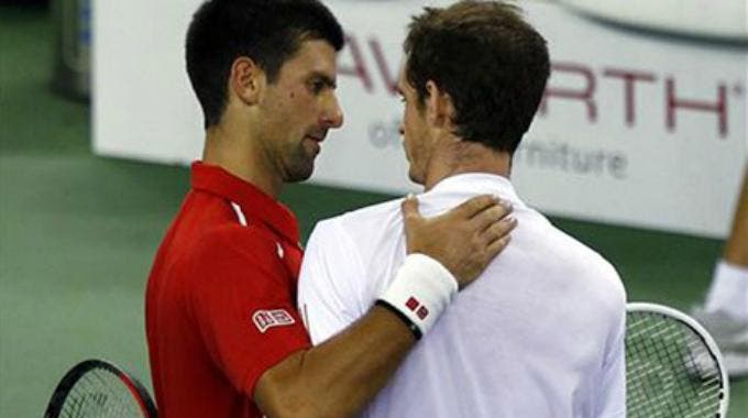 Djokovic e Murray al termine della finale di Shanghai