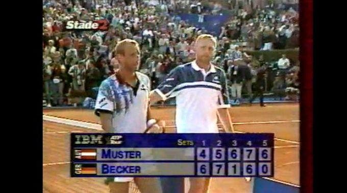 Thomas Muster ha appena battuto Boris Becker nella finale 1995 di Montecarlo