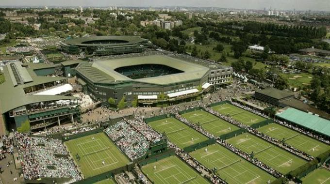 Panoramica dei campi di Wimbledon