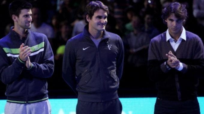 Novak Djokovic, Roger Federer e Rafael Nadal (Photo by Clive Brunskill/Getty Images)