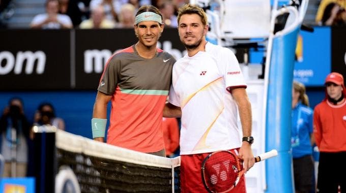 Rafael Nadal y Stanislas Wawrinka en la final del Abierto de Australia