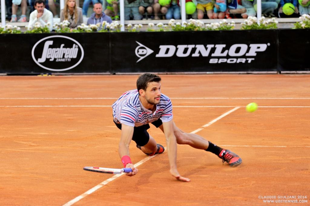 Dimitrov si procura il matchpoint contro Berdych con una epica volée in tuffo (foto C. GIULIANI)