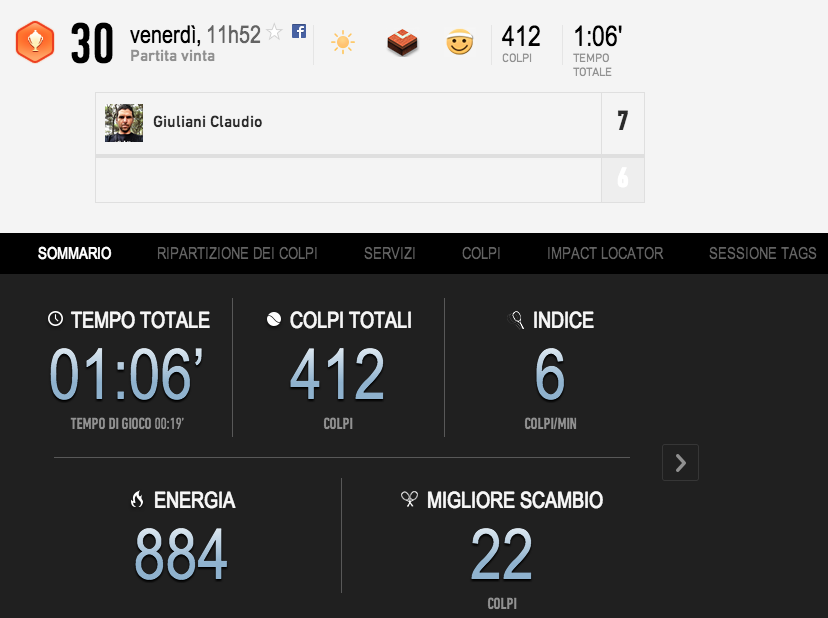 Babolat Play, sommario della partita