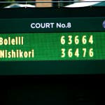Bolelli-Nishikori, il punteggio finale (foto FABRIZIO MACCANI)
