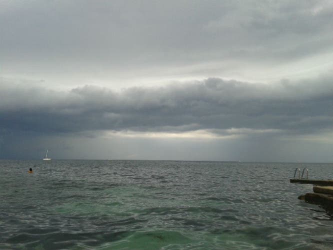Il cielo e il mare di Umago prima del temporale