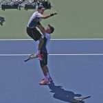 L'esultanza dei gemelli Bryan, US Open 2014 (foto ART SEITZ)