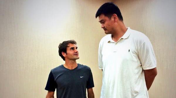 Roger Federer e Yao Ming a Shanghai