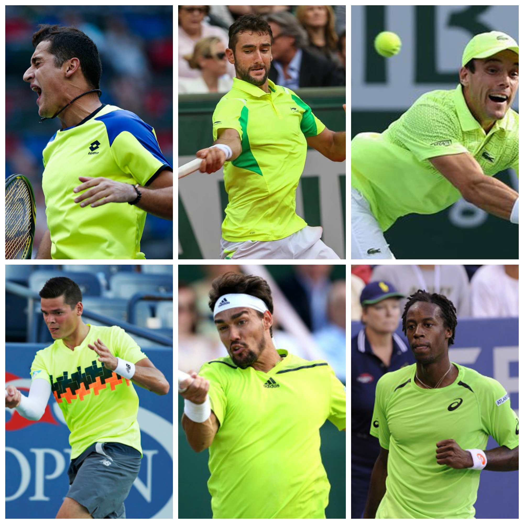 Da sx a dx Almagro-Raonic-Cilic-Fognini-Bautista-Monfils