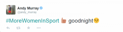 Tweet di Andy Murray: "Più donne nello sport"