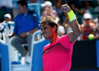 Rafael Nadal dopo la sua prima vittoria nel 2015 all'Open d'Australia