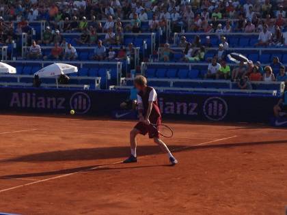 Andrey Rublev in azione a Umago (foto di Laura Guidobaldi)