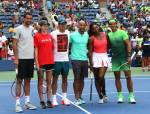 Cilic, Federer, Serena Williams e Nadal con Shaun Thompson - US Open 2015 (foto di Art Seitz)