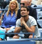 Fabio Fognini nel box di Flavia - F US Open 2015 (foto di Art Seitz)