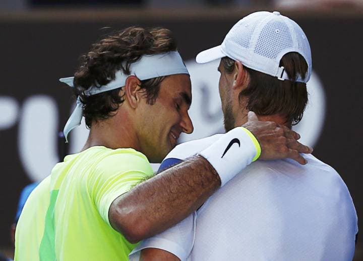 Roger Federer si congratula con Andreas Seppi - Australian Open 2015