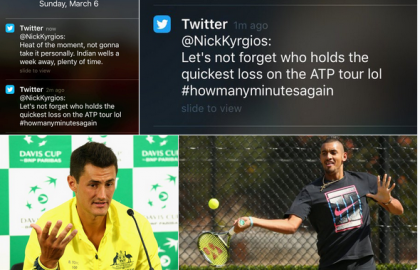 Tweet di Kyrgios in risposta a Tomic