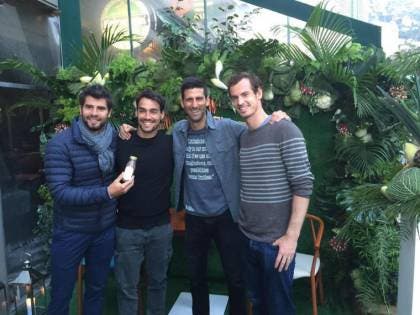 Simone Bolelli, Fabio Fognini, Novak Djokovic & Andy Murray, Eqvita Restaurant, Montecarlo 2016
