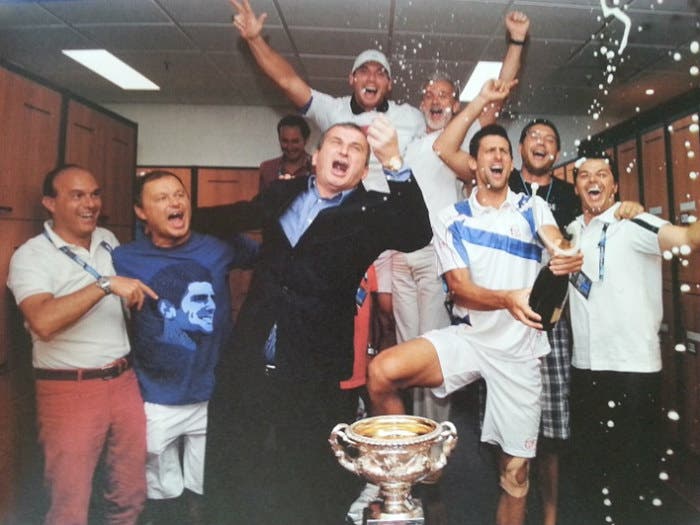 Il clan Djokovic festeggia la vittoria all’Australian Open 2011
