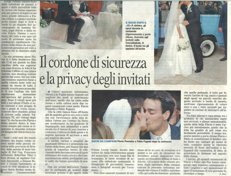 Il matrimonio di Flavia Pennetta e Fabio Fognini - La Gazzetta del Mezzogiorno
