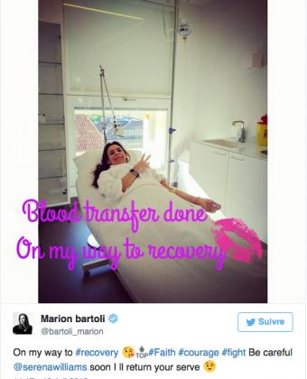 Marion Bartoli in ospedale