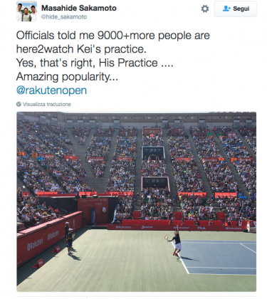 Twitter allenamento Nishikori