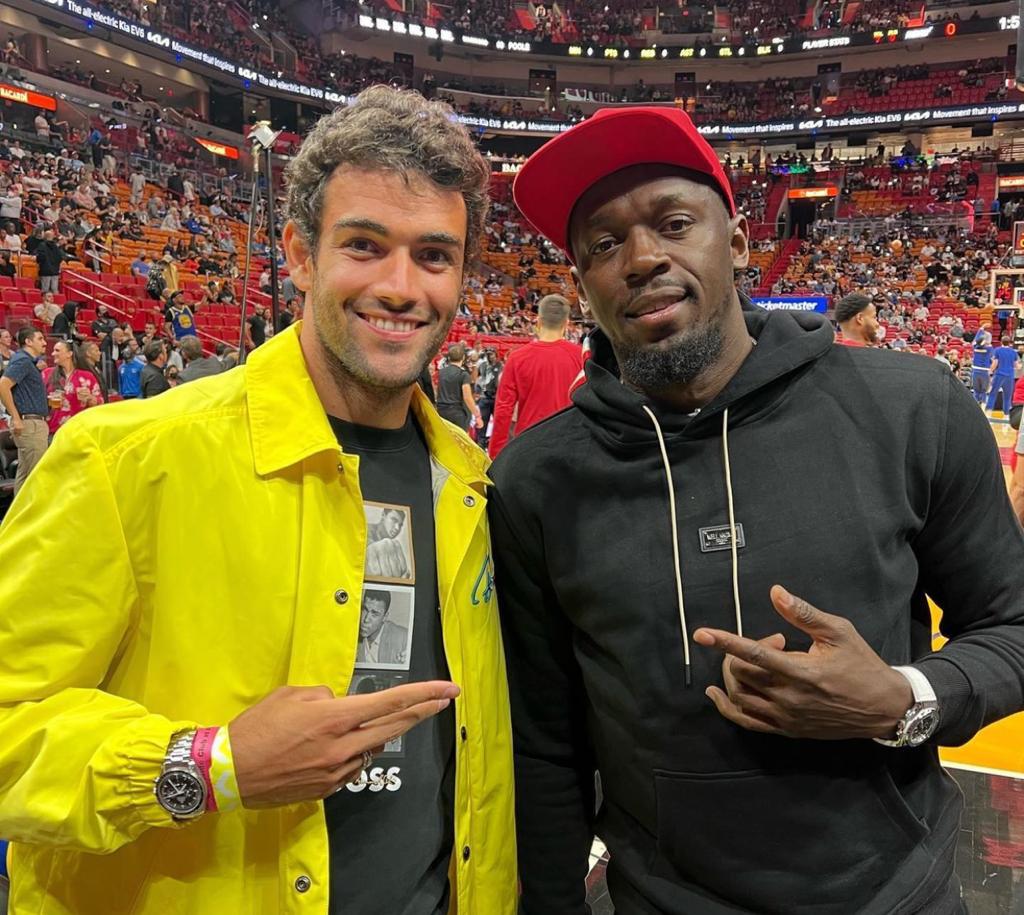 Matteo Berrettini con Usain Bolt a Miami (Instagram - @matberrettini)