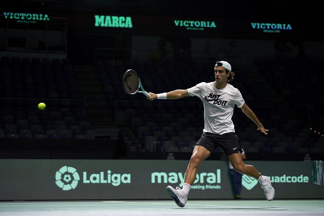 MALAGA, SPAIN - NOVEMBER 21: Davis Cup by Rakuten Finals 2022 at Palacio de Deportes Jose Maria Martin Carpena on November 21, 2022 in Malaga, Spain. (Photo by Manuel Queimadelos / Quality Sport Images / Kosmos Tennis)