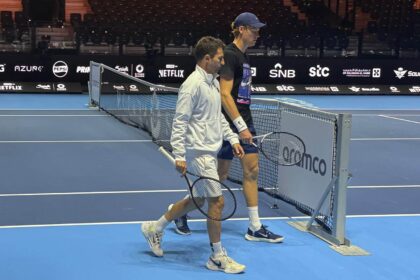 Jannik Sinner e Simone Vagnozzi - Six Kings Slam 2025 (foto Ubitennis)