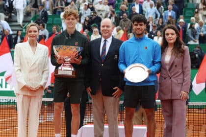 Tennis, ATP Monte Carlo Rolex Masters 2026 final, Carlos Alcaraz (ESP), Jannik Sinner (ITA), Sunday, April 12, 2026. Photo Felice Calabro'