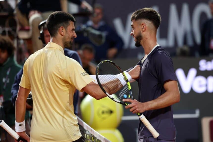 Novak Djokovic e Dino Prizmic - ATP Roma 2026 (X InternazionaliBNLdItalia)