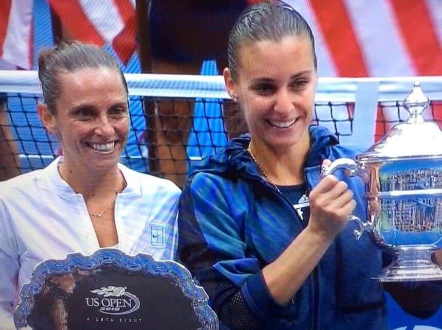 Flavia Pennetta e Roberta Vinci - US Open 2025 (foto X @coninews)
